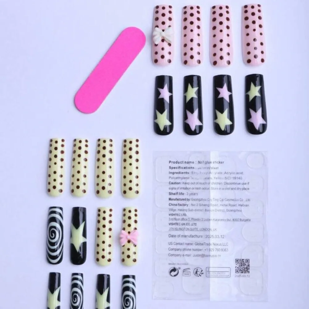 24 Pieces Of Long Square Creative Wear A Gift Box Of Sweet And Cool Hot Girl - Picture 3 of 4